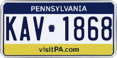 PA license plate KAV1868