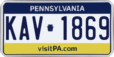 PA license plate KAV1869