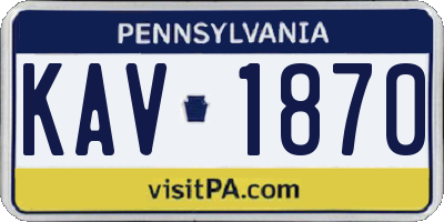 PA license plate KAV1870