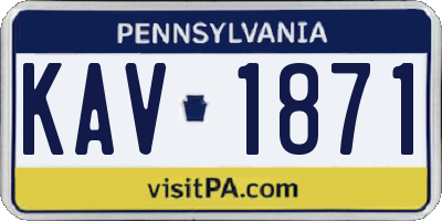 PA license plate KAV1871