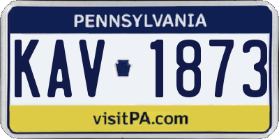 PA license plate KAV1873