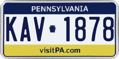 PA license plate KAV1878