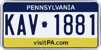 PA license plate KAV1881