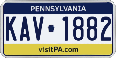 PA license plate KAV1882