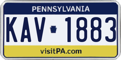 PA license plate KAV1883