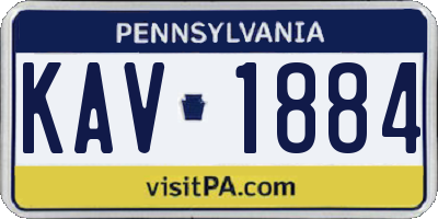 PA license plate KAV1884