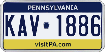 PA license plate KAV1886