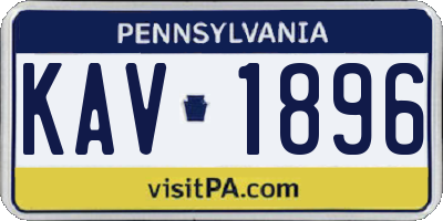 PA license plate KAV1896