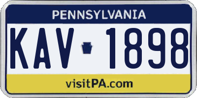 PA license plate KAV1898