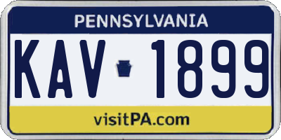 PA license plate KAV1899