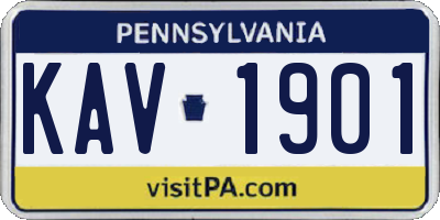 PA license plate KAV1901