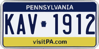 PA license plate KAV1912