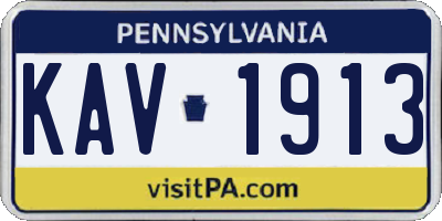 PA license plate KAV1913