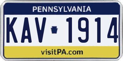 PA license plate KAV1914
