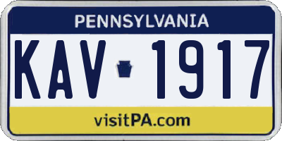 PA license plate KAV1917