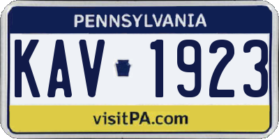 PA license plate KAV1923