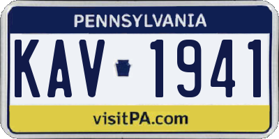 PA license plate KAV1941