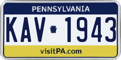 PA license plate KAV1943
