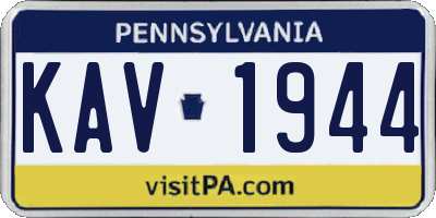 PA license plate KAV1944