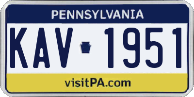 PA license plate KAV1951