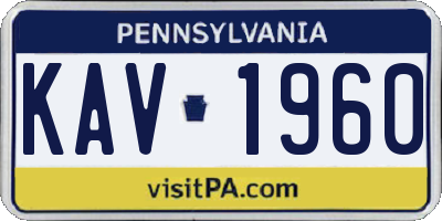 PA license plate KAV1960