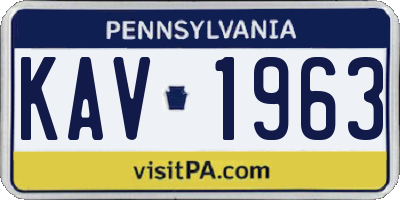 PA license plate KAV1963