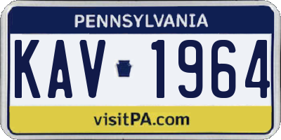 PA license plate KAV1964