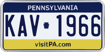 PA license plate KAV1966