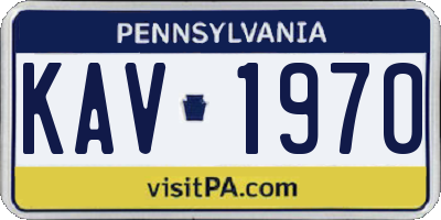 PA license plate KAV1970