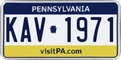 PA license plate KAV1971