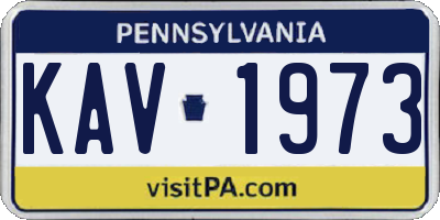 PA license plate KAV1973