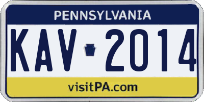 PA license plate KAV2014