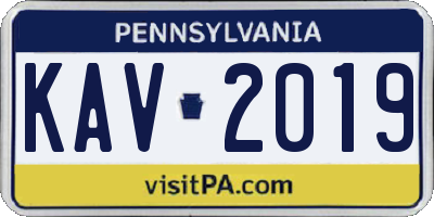 PA license plate KAV2019