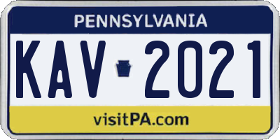 PA license plate KAV2021
