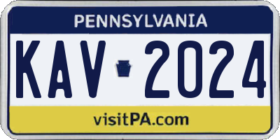 PA license plate KAV2024