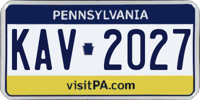 PA license plate KAV2027