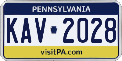 PA license plate KAV2028