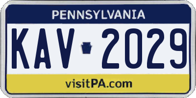PA license plate KAV2029