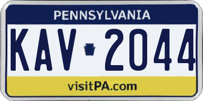 PA license plate KAV2044