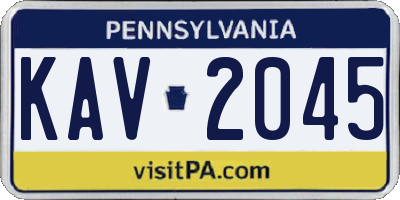 PA license plate KAV2045