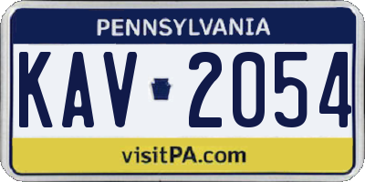 PA license plate KAV2054