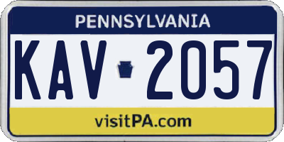 PA license plate KAV2057