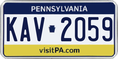 PA license plate KAV2059
