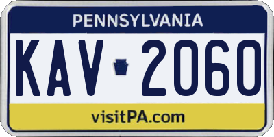PA license plate KAV2060