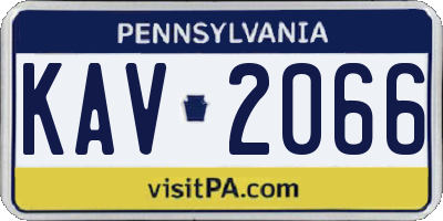 PA license plate KAV2066