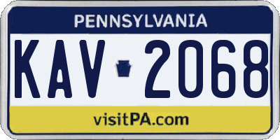 PA license plate KAV2068