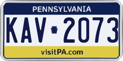 PA license plate KAV2073