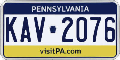 PA license plate KAV2076