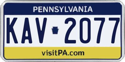 PA license plate KAV2077