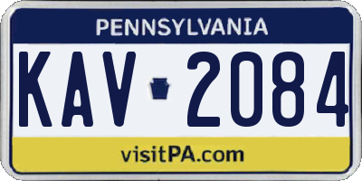 PA license plate KAV2084